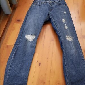 Distressed Blue Women's Jeans Levi 501